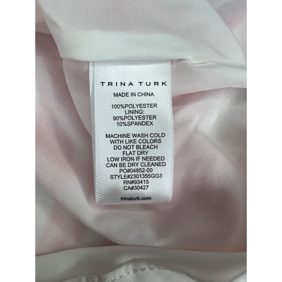 Trina Turk Womens Pink & White Striped Halter Shift Dress With Ruffle Hem Large - Picture 10 of 16
